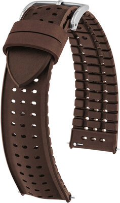 kaucsuk óraszíj Hirsch NYAD L 0921099010-2, barna, természetes kaucsuk, hossz L, Quick Release