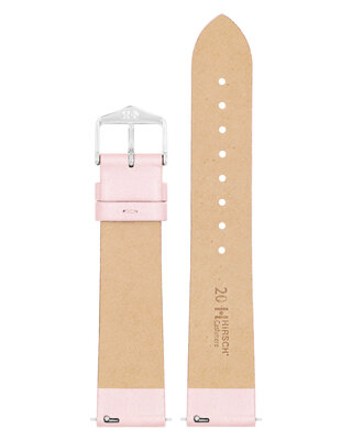 Bőr óraszíj Hirsch Cashmere M 03902123-2, rózsaszín, borjúbőr, hossz M, Quick Release