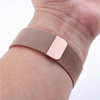 Acél karkötő Ricardo 22mm (pro Garmin Fenix 8/7/6 (47mm), Epix 2 aj.), rózsaarany, milánói, QuickFit