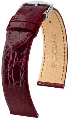 Bőrszíj Hirsch Genuine Croco 01808160-2, piros, krokodilbőr, Quick Release