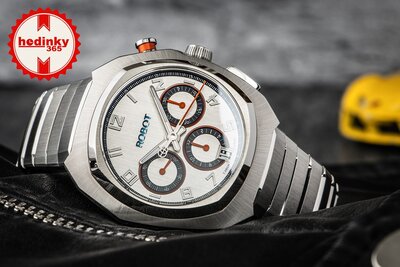 Robot Robotic One Silver 2501ST01 Automatic Chronograph (+ tartalék szíj)