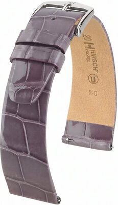 Bőr óraszíj Hirsch Prestige L 02207012-2, lila, aligátorbőr, hossz L, Quick Release