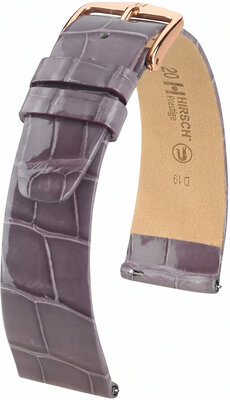 Bőr óraszíj Hirsch Prestige L 02207012-7, lila, aligátorbőr, hossz L, Quick Release