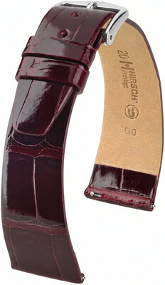 Bőr óraszíj Hirsch Prestige L 02207060-2, piros, aligátorbőr, hossz L, Quick Release