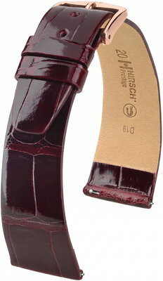 Bőr óraszíj Hirsch Prestige L 02207060-7, piros, aligátorbőr, hossz L, Quick Release