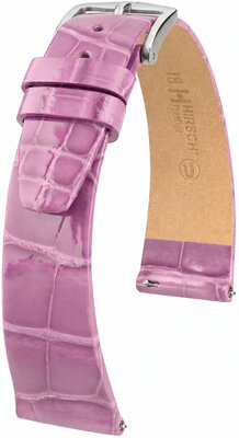 Bőr óraszíj Hirsch Prestige L 02207087-2, lila, aligátorbőr, hossz L, Quick Release