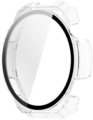 Védő tok (pro Amazfit Balance 3), műanyag, átlátszó + üveg