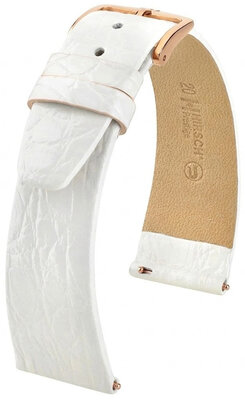 bőr óraszíj Hirsch Prestige L 02208000-7, fehér, krokodilbőr, hossz L, Quick Release