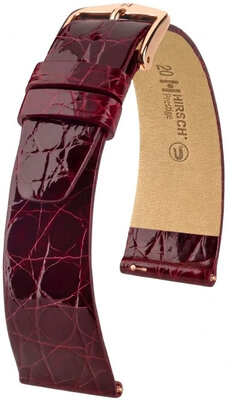 bőr óraszíj Hirsch Prestige L 02208060-7, piros, krokodilbőr, hossz L, Quick Release