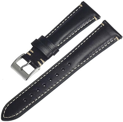 Bőr óraszíj Ricardo Aosta premium, Black, Quick Release