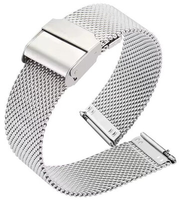 Rozsdamentes acél óraszíj Ricardo Novara, Silver, milánói szíj, Quick Release