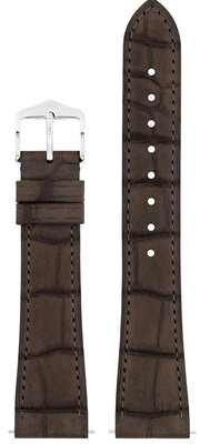 Bőr óraszíj Hirsch London Nubuk L 04277010-2, barna, aligátorbőr, hossz L, Quick Release