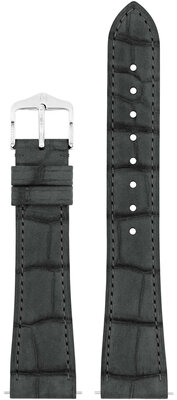 Bőr óraszíj Hirsch London Nubuk L 04277030-2, szürke, aligátorbőr, hossz L, Quick Release