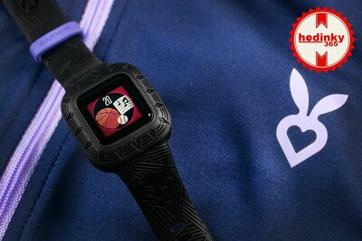 Műanyag szíj Garmin (Vívofit junior 3-hoz), fekete, Marvel, Black Panther, 010-12666-40