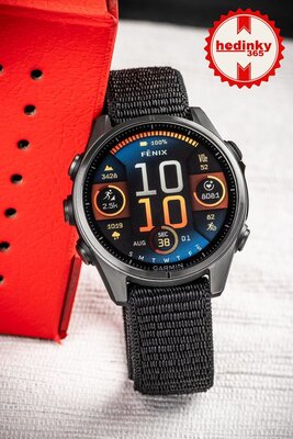 Nylon pánt Ricardo 20mm (pro Garmin Fenix 8/7S/6S (43mm), aj.), fekete, áthúzható