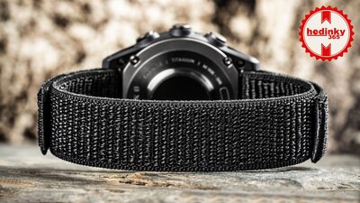 Nylon pánt Ricardo 20mm (pro Garmin Fenix 8/7S/6S (43mm), aj.), fekete, áthúzható