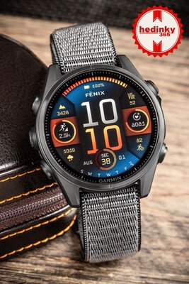 Nylon pánt Ricardo 20mm (pro Garmin Fenix 8/7S/6S (43mm), aj.), szürke, áthúzható