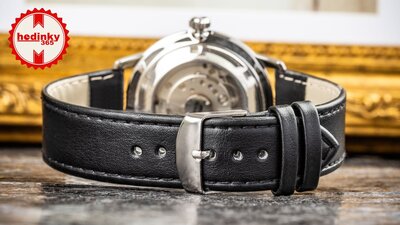 Ricardo Imola, bőr szíj, fekete, ezüst kapocs