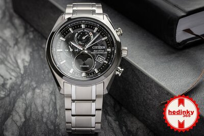 Citizen Sports Eco-Drive rádiós vezérlésű Tsuki-yomi Moonphase Super Titanium BY1018-80E