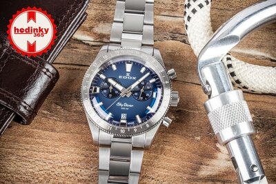 Edox SkyDiver Chronograph Quartz 10116-3-buidn Limited Edition 1000db ( + tartalék szíj )