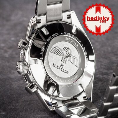 Edox SkyDiver Chronograph Quartz 10116-3-buidn Limited Edition 1000db ( + tartalék szíj )