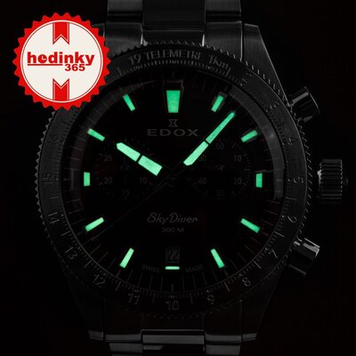 Edox SkyDiver Chronograph Quartz 10116-3-buidn Limited Edition 1000db ( + tartalék szíj )