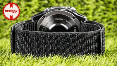 Nylon pánt Ricardo 26mm (pro Garmin Fenix 8/7X/6X (51mm), Tactix aj.), fekete, áthúzható