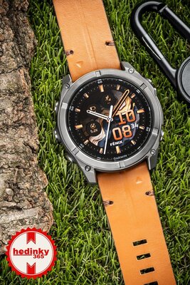 Bőr óraszíj Ricardo 26mm (kompatibilis Garmin Fenix 8/7X/6X (51mm), Tactix stb.), barna, QuickFit