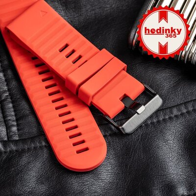 Ricardo szilikon szíj 26mm (Garmin Fenix 8/7X/6X (51mm), Tactix stb. részére), piros V1, QuickFit