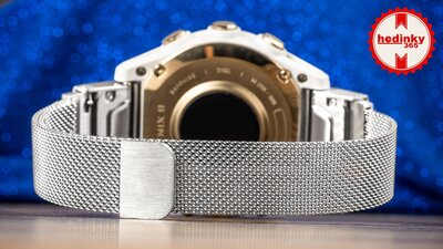 Acél szíj Ricardo 20mm (Garmin Fenix 8/7S/6S (43mm) stb.-hez), ezüst, milánói, QuickFit