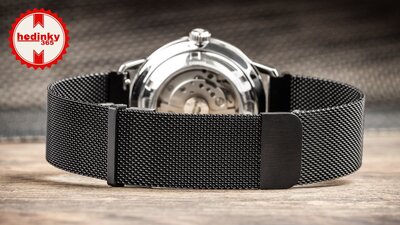 Acél szíj Ricardo 20mm (Garmin Venu, Venu Sq, Venu Sq 2, Venu 2 plus stb.-hez), fekete, milánói, Quick Release